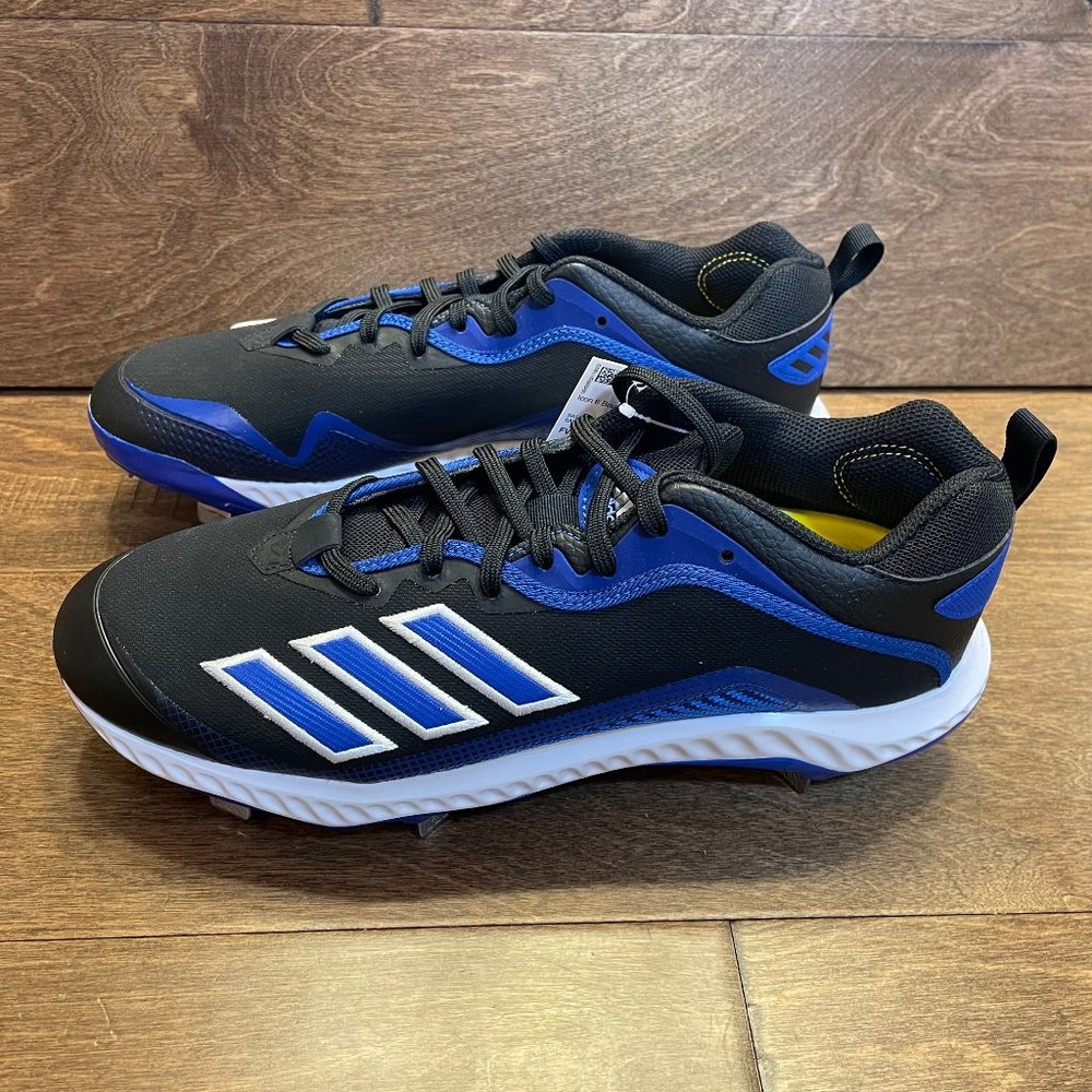NEW Adidas Ironskin Icon 6 Metal Baseball Cleats Black/Royal FV9350 Men's 11.5